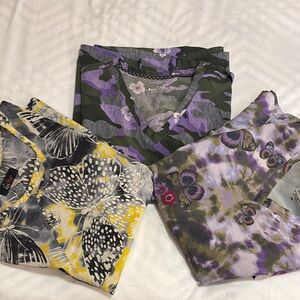 3 scrub tops